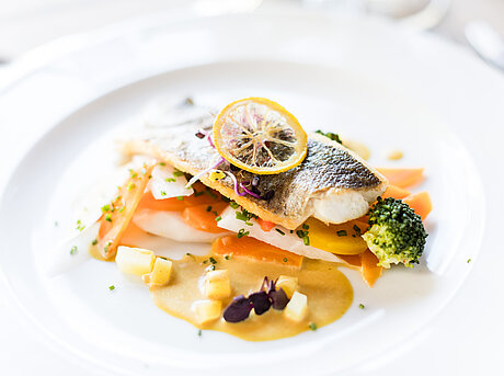 Fisch-Speise im Hotel Solaria Ischgl